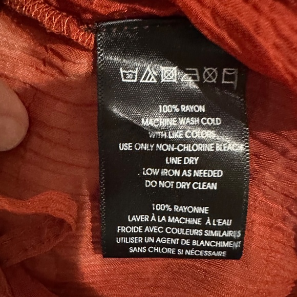 Anthropologie Kimchi Blue Red Rust Semisheer Gauze Top - Picture 8 of 9